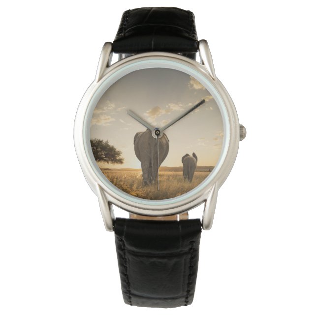 Cutest Baby djur | Elephant Calf & Mor Armbandsur (Framsida)