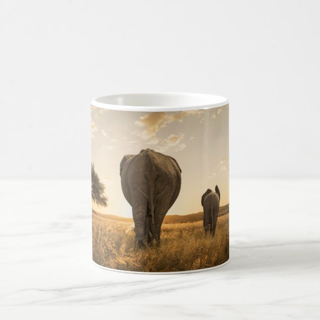 Cutest Baby djur | Elephant Calf & Mor Kaffemugg (Center)