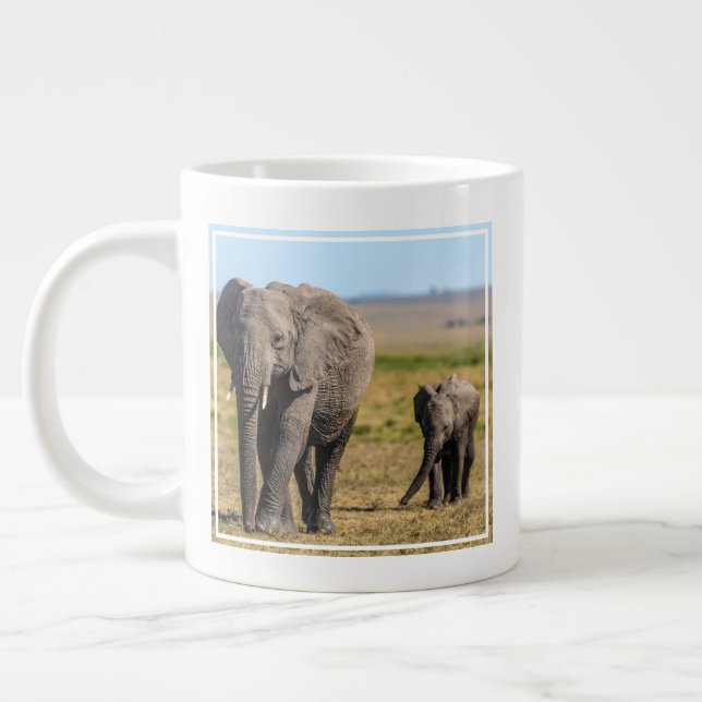 Cutest Baby djur | Elephant Mor & Baby Jumbo Mugg (Vänster)