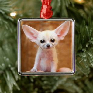 Cutest Baby djur Fennec Fox Julgransprydnad Metall