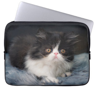 Cutest Baby djur Fluffy B&W Kitten Laptop Fodral