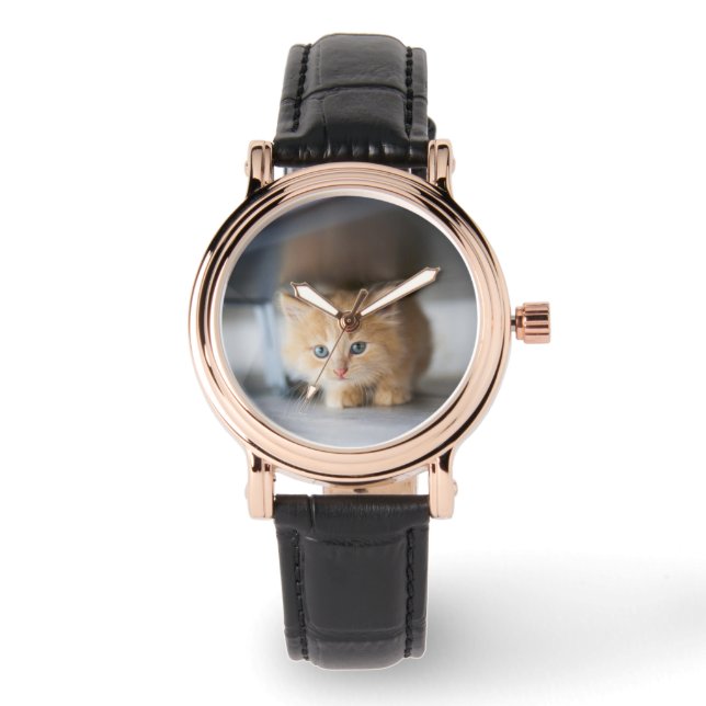Cutest Baby djur | Fluffy Orange Kitten Armbandsur (Framsida)