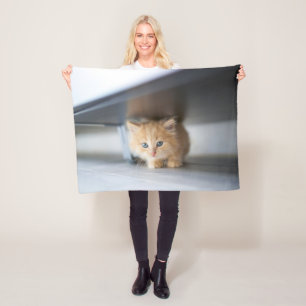 Cutest Baby djur   Fluffy Orange Kitten Fleecefilt
