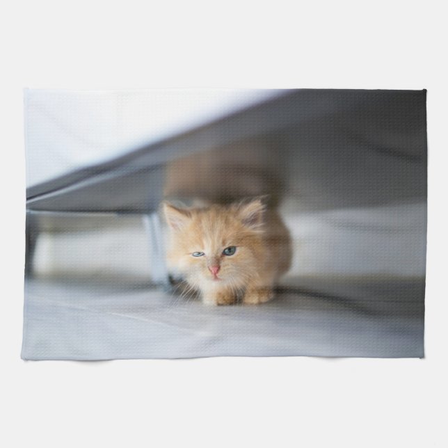 Cutest Baby djur | Fluffy Orange Kitten Kökshandduk (Horisontell)
