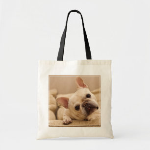 Cutest Baby djur Fransk Bulldog Head Tilt Tygkasse