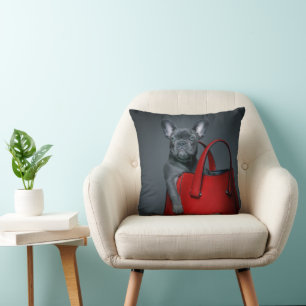Cutest Baby djur Fransk Bulldog i Handbag Kudde