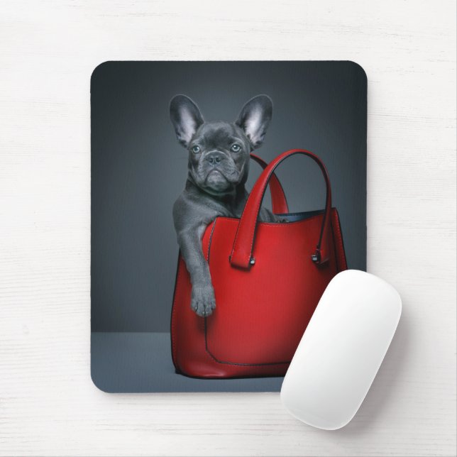Cutest Baby djur | Fransk Bulldog i Handbag Musmatta (Med mus)