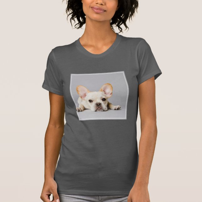 Cutest Baby djur | Fransk Bulldog Ljuger nedåt T Shirt (Framsida)