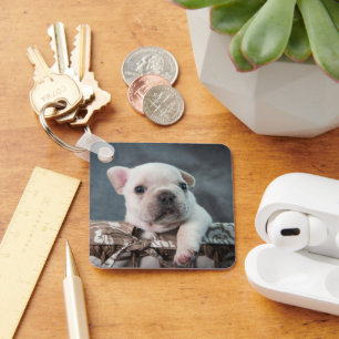 Cutest Baby djur Fransk Bulldog Nyckelring