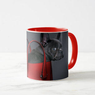 Cutest Baby djur Fransk Bulldog Red Hand Bag Mugg