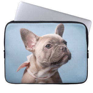 Cutest Baby djur   Fransk Bulldog Rosa Bow Laptop Fodral