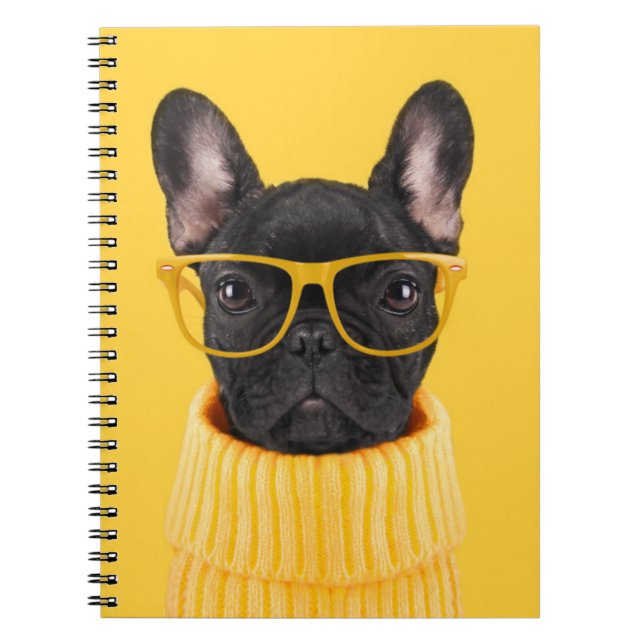 Cutest Baby djur | Fransk Bulldog Sunglass Anteckningsbok (Framsidan)