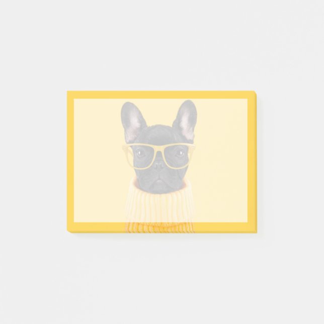 Cutest Baby djur | Fransk Bulldog Sunglass Post-it Block (Framsida)