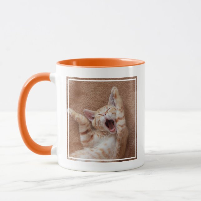 Cutest Baby djur | Ginger Kitten Yawning Mugg (Vänster)
