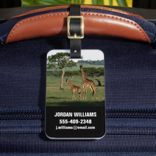 Cutest Baby djur Giraffe Calf & Mamma Bagagebricka