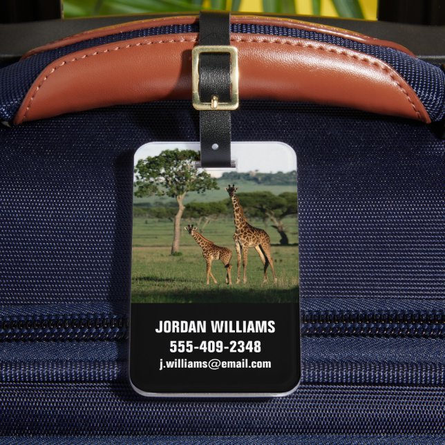 Cutest Baby djur | Giraffe Calf & Mamma Bagagebricka (Framsida Insitu 2)