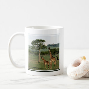 Cutest Baby djur Giraffe Calf & Mamma Kaffemugg
