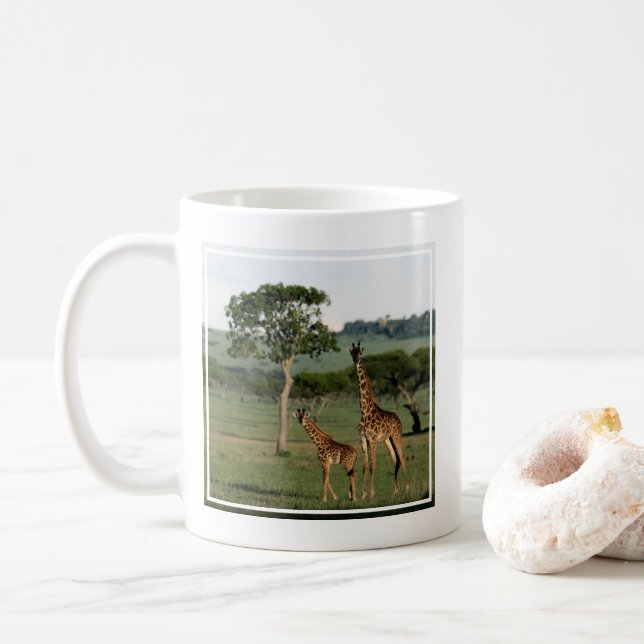 Cutest Baby djur | Giraffe Calf & Mamma Kaffemugg (Med munk)