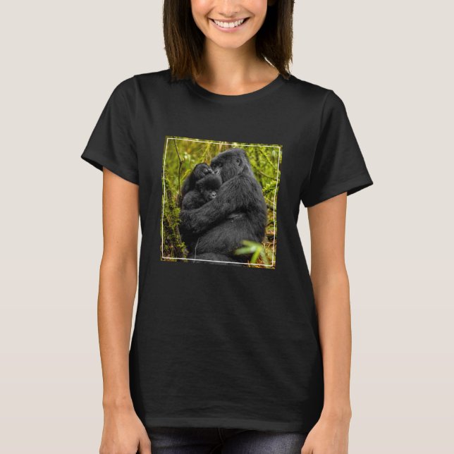 Cutest Baby djur | Gorilla & Baby T Shirt (Framsida)