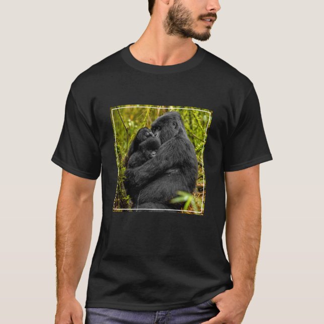 Cutest Baby djur | Gorilla & Baby T Shirt (Framsida)