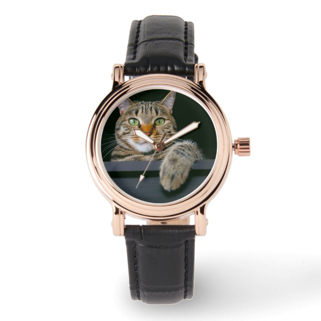 Cutest Baby djur | GRÅTT TABBY KATT ANSIKTE Armbandsur (Framsida)