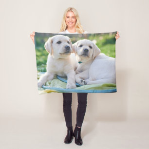 Cutest Baby djur   Gult Labrador Retrivers Fleecefilt
