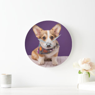 Cutest Baby djur Halloween Corgi Stor Klocka