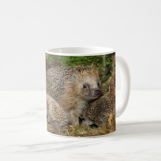 Cutest Baby djur | Hedgehog Family Kaffemugg (Framsida höger)