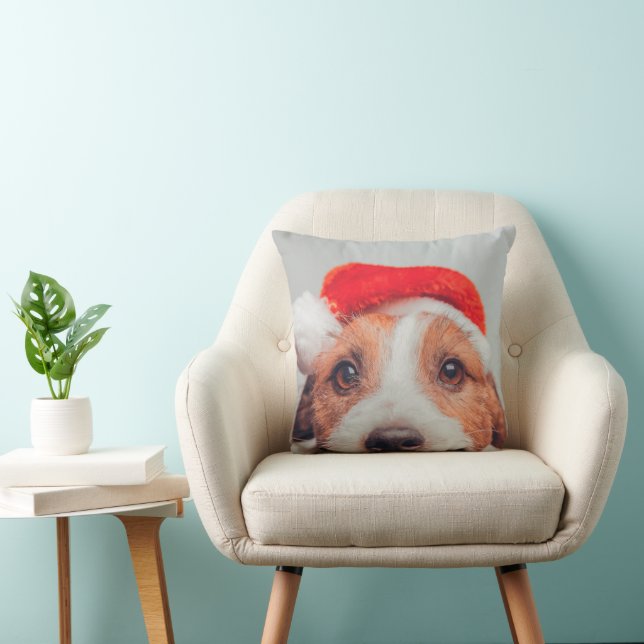 Cutest Baby djur | Jack Russell Hund Jultomten Kudde (Stol)