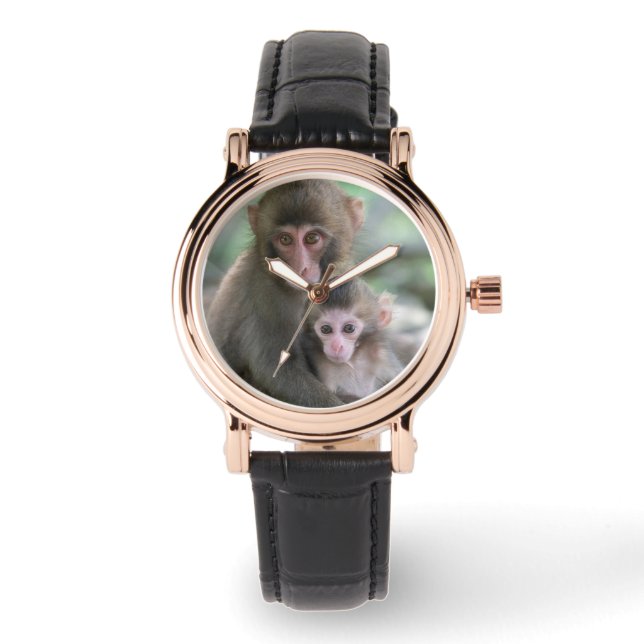 Cutest Baby djur | Japanska apor Armbandsur (Framsida)