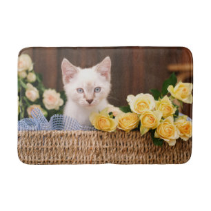 Cutest Baby djur Kitten & Gul ros Badrumsmatta