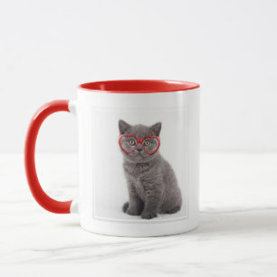 Cutest Baby djur   Kitten Heart Glass Mugg