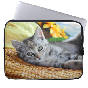Cutest Baby djur Kitten Lounging Laptop Fodral