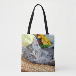 Cutest Baby djur Kitten Lounging Tygkasse