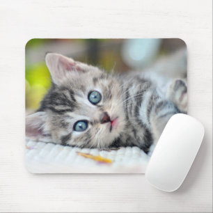 Cutest Baby djur Kitten med blå Öga Musmatta