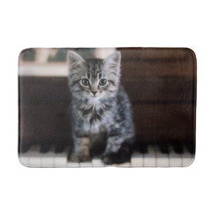 Cutest Baby djur Kitten på Piano Nycklar Badrumsmatta