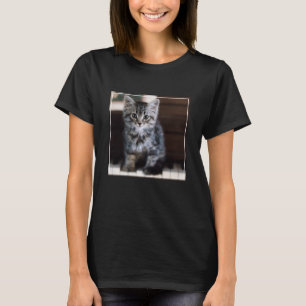 Cutest Baby djur Kitten på Piano Nycklar T Shirt