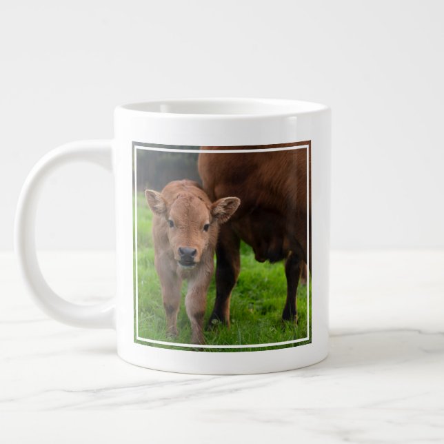 Cutest Baby djur | Kund och kalv Jumbo Mugg (Vänster)