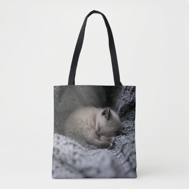 Cutest Baby djur | Liten Kitten Sleeping Tygkasse (Framsida)