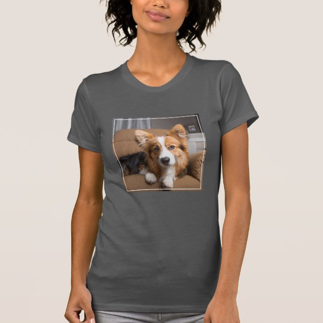 Cutest Baby djur | Long Hair Corgi Puppy T Shirt (Framsida)