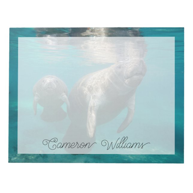 Cutest Baby djur | Manatee & Baby Anteckningsblock (Framsida)