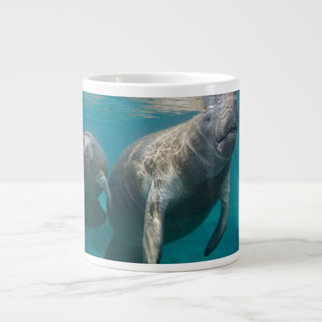 Cutest Baby djur | Manatee & Baby Jumbo Mugg (Framsidan)