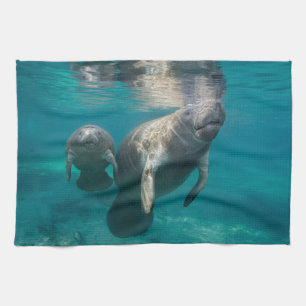 Cutest Baby djur Manatee & Baby Kökshandduk