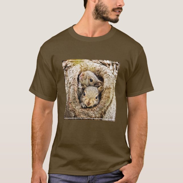 Cutest Baby djur | Nyfikna Baby-ekorrar T Shirt (Framsida)