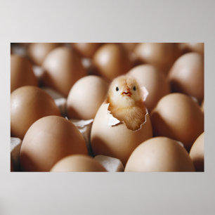 Cutest Baby djur NYFÖDD BEBIS CHICK Poster