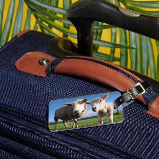 Cutest Baby djur | Nyfödda Lamb & Mamma Bagagebricka (Framsida Insitu 3)