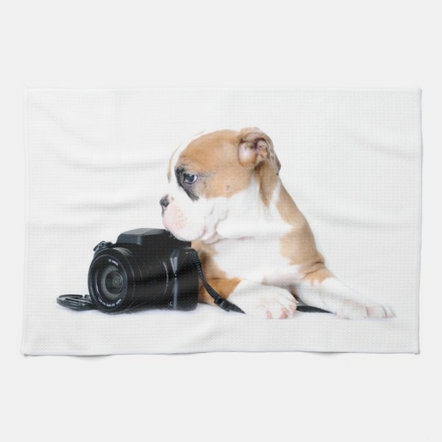 Cutest Baby djur | Old Tyme British Bulldog Kökshandduk (Horisontell)