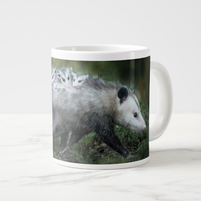 Cutest Baby djur | Opossum Mamma & Kids Jumbo Mugg (Framsida höger)