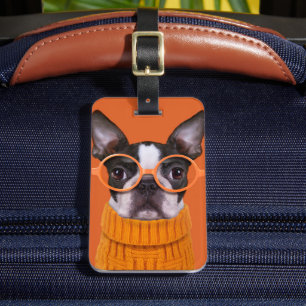 Cutest Baby djur Orange Boston Terrier Bagagebricka