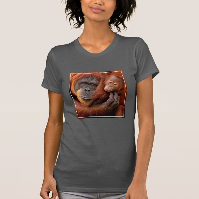 Cutest Baby djur | Orangutan Mamma & Baby T Shirt (Framsida)